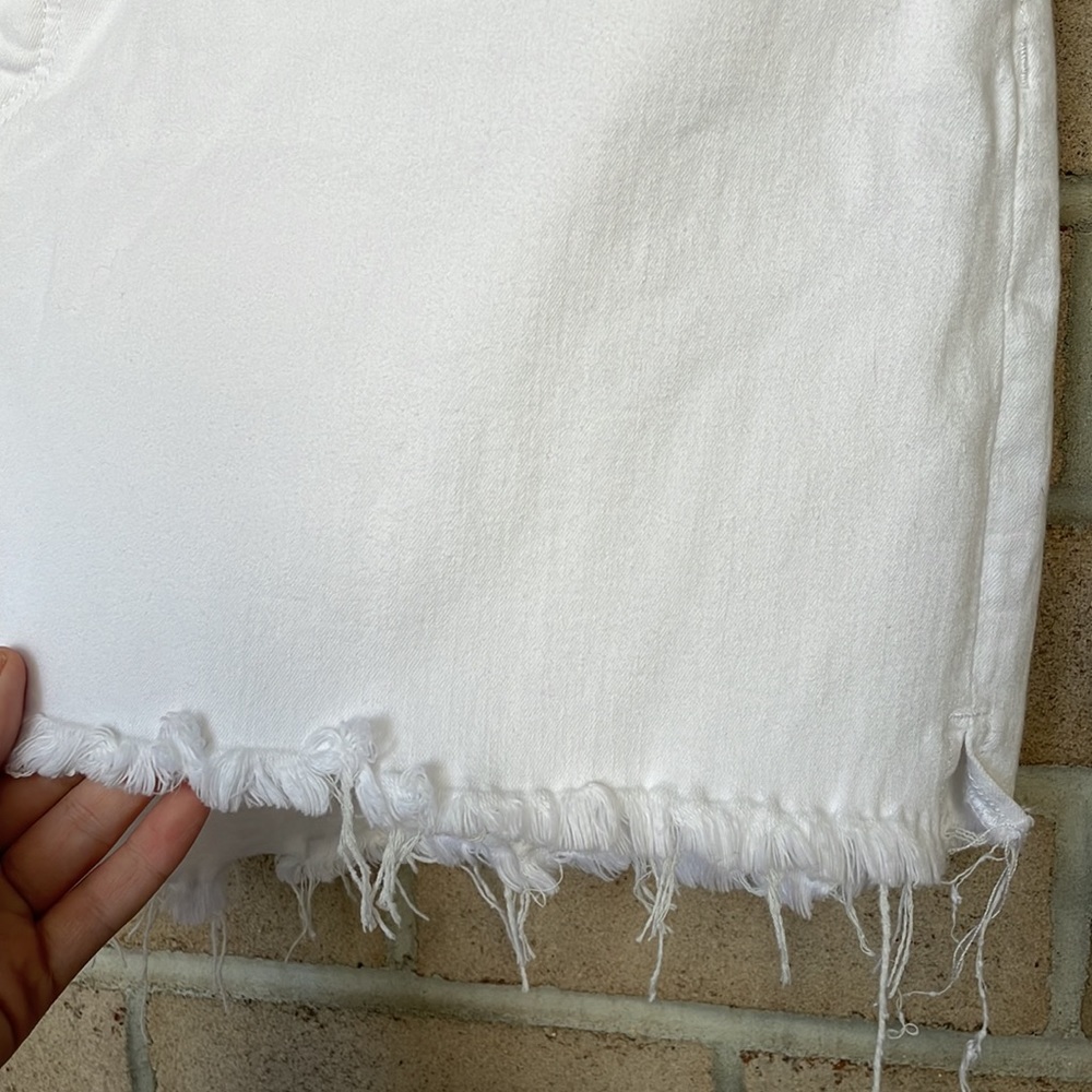 Express White High-Rise Midi Jean Shorts - Picture 4 of 9